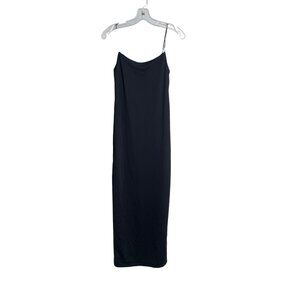 Zara Women's Large L LG Black bodysuit long MAxi Black dress spaghetti straps